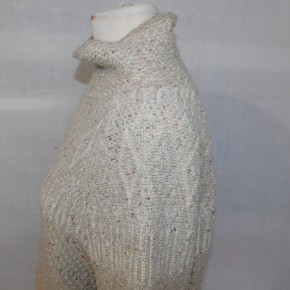 Woolrich Womens L cream beige speckled mock neck Wool Blend Sweater - Picture 9 of 14